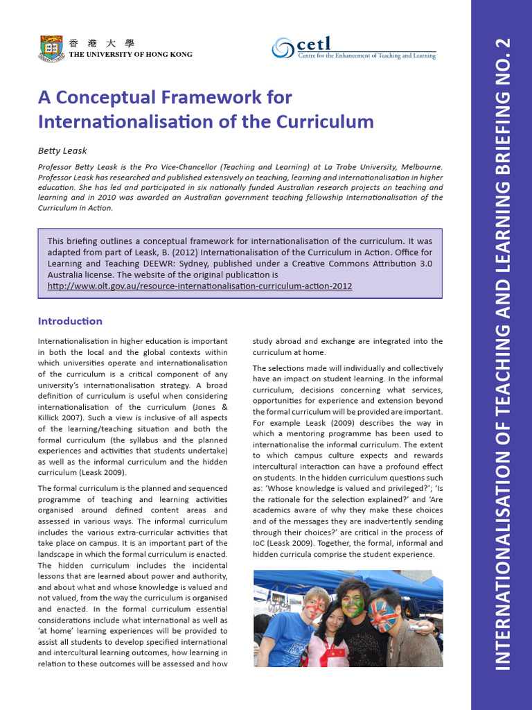 Framework for Internationalising Curriculum | PDF | Curriculum | Knowledge