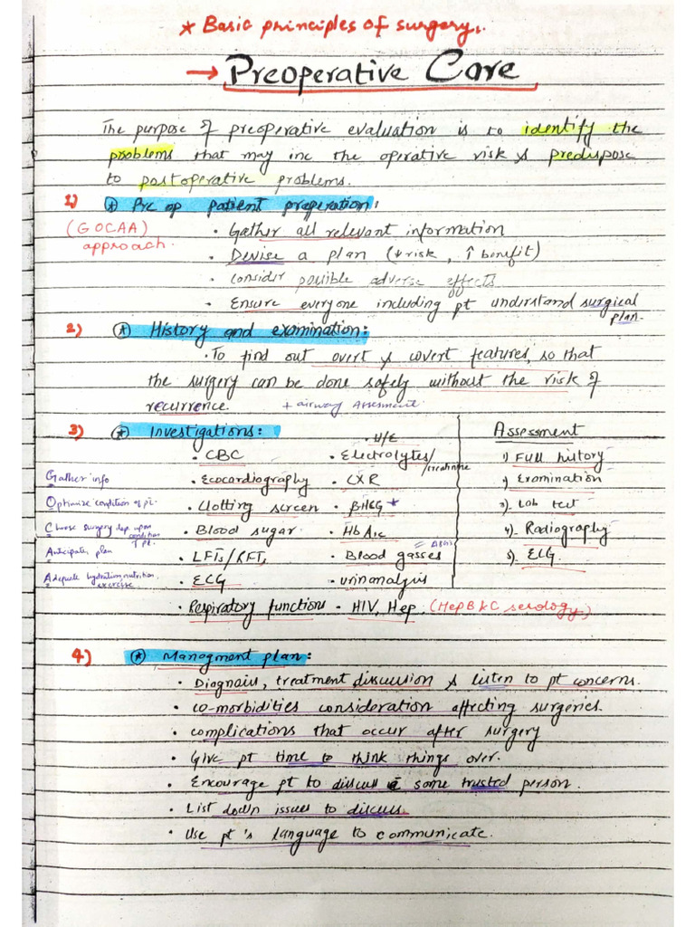 Basit Notes - Basic Principles of Surgery | PDF