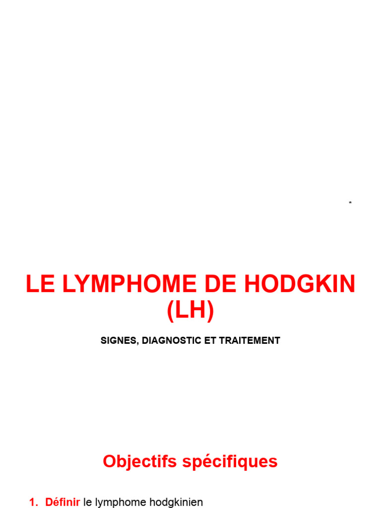 Lymphome de Hodgkin Diagnostic et Traitement PDF Médecine — free download