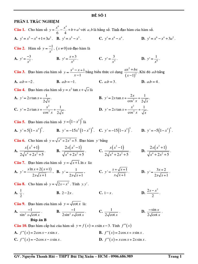 ĐỀ SỐ 1 HK1 HS 1 | PDF