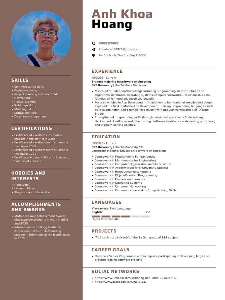Software Engineering Student Profile | PDF | Computer Programming ...