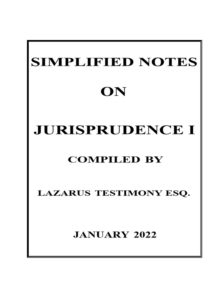 Simplified Jurisprudence Notes | PDF | Jurisprudence | Justice