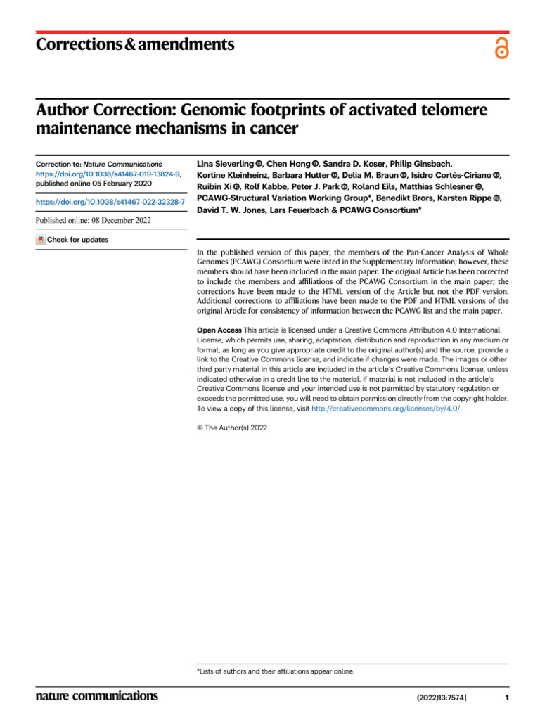 Genomic Footprints of Activated Telomere Maintenance Mechanisms in ...
