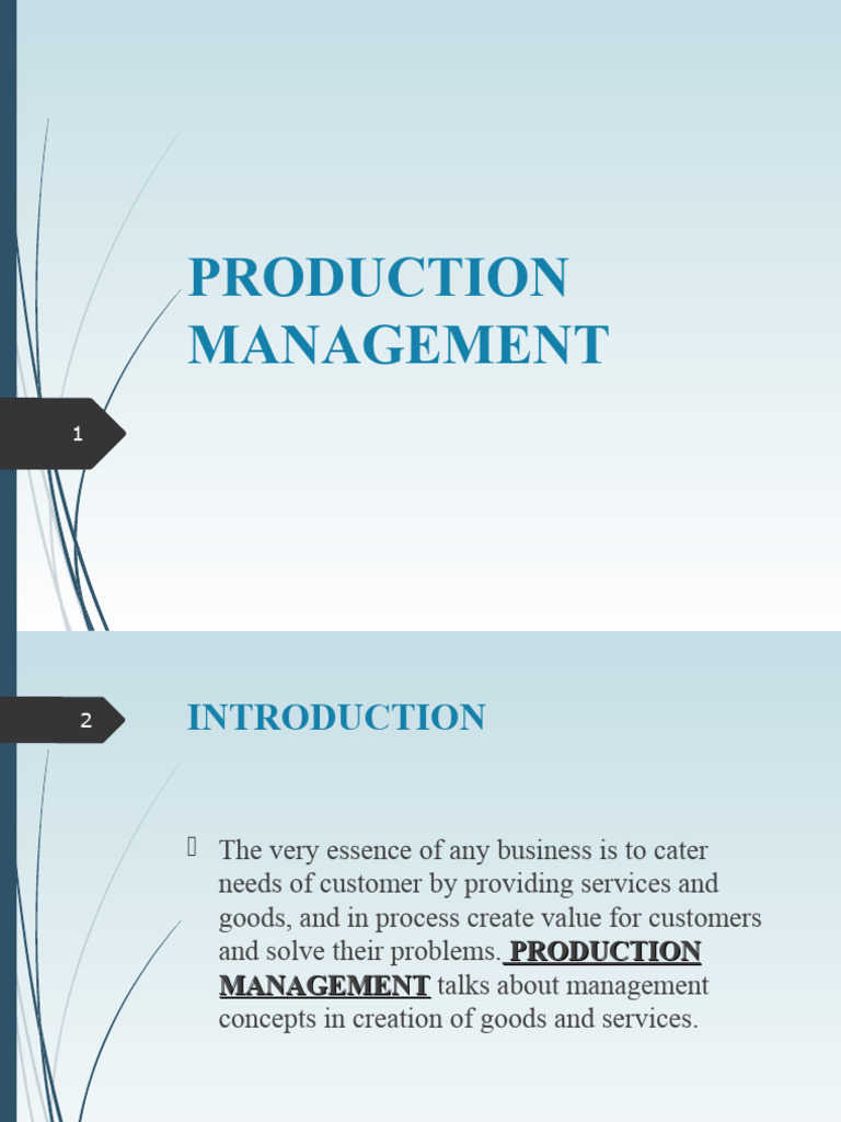 Introduction to Production and Operation Management | PDF | Factors Of ...