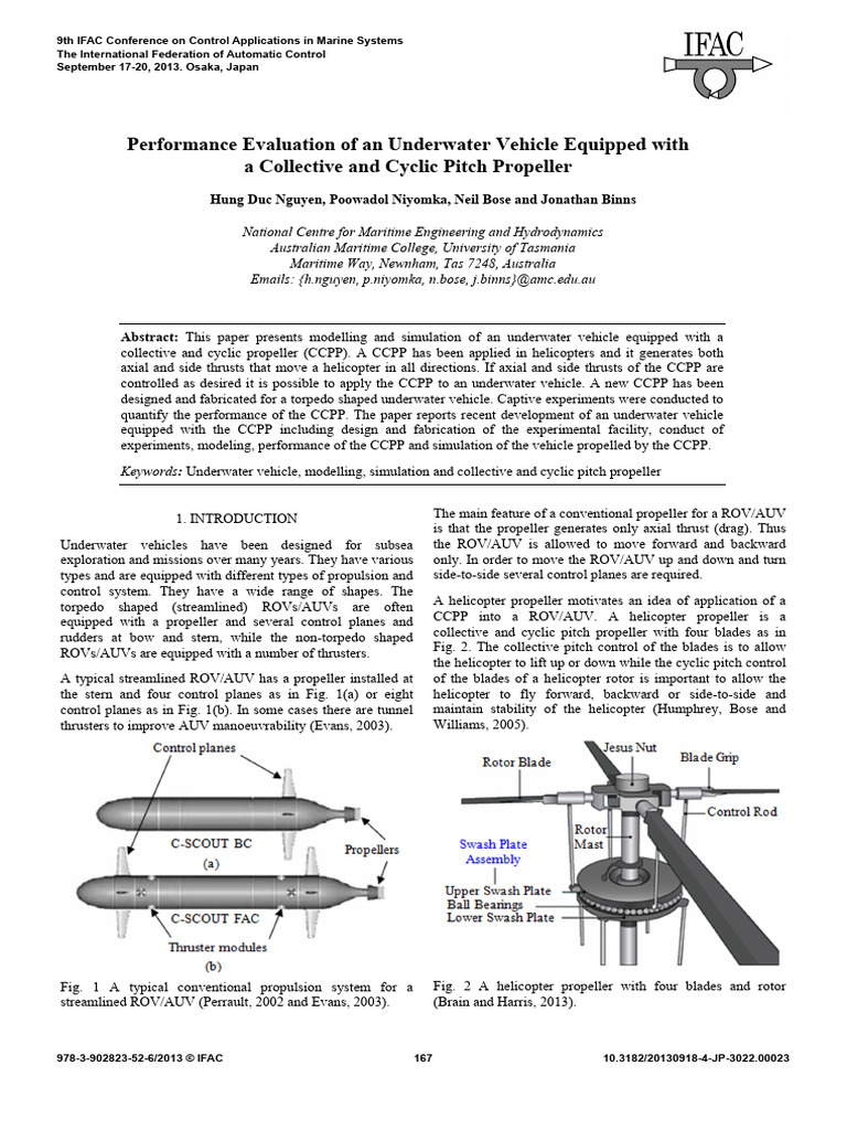 Underwater Vehicle CCPP Performance Evaluation | PDF | Propeller ...
