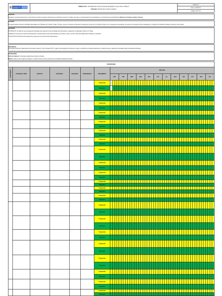 Modelo Programa de Capacitacion | PDF | Gestión de recursos humanos