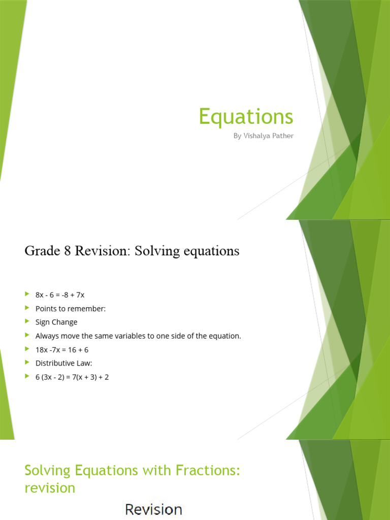 Equations grade 9 maths pdf