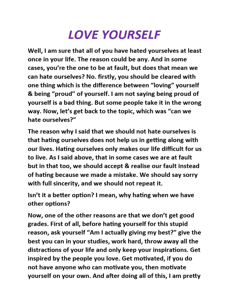 Love Yourself Pdf