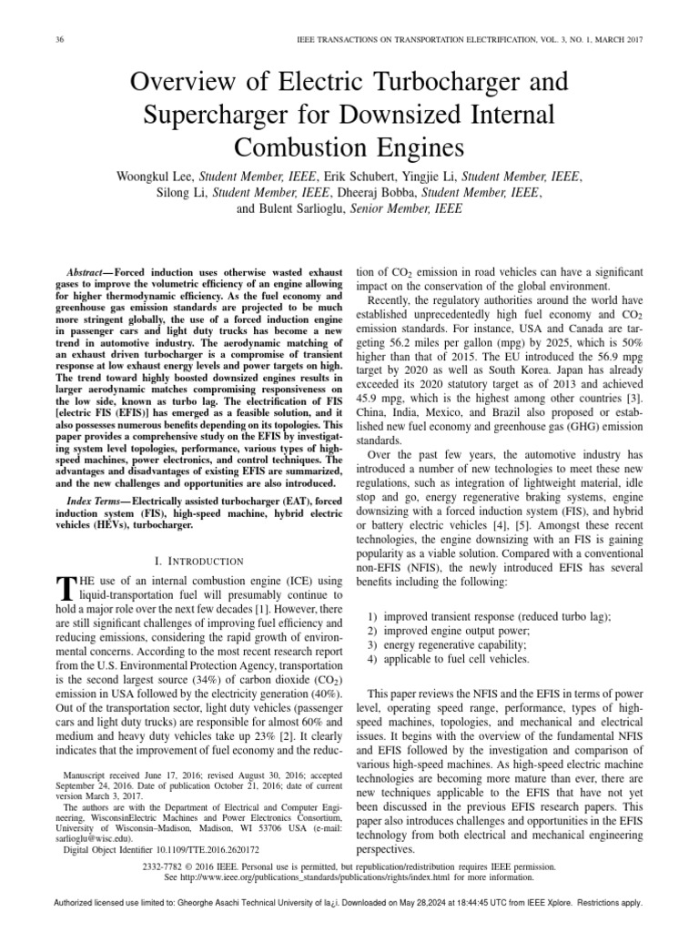 Overview Of Electric Turbocharger And Supercharger For Downsized