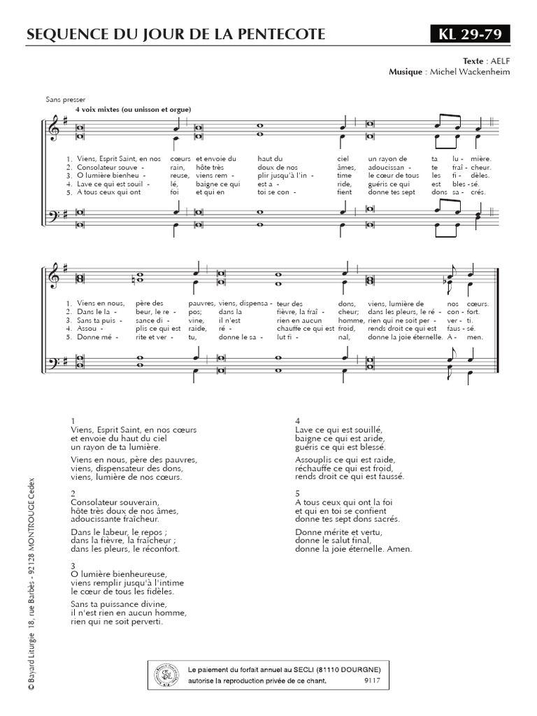 Sequence Du Jour de La Pentecote | PDF | Doctrines et croyances ...