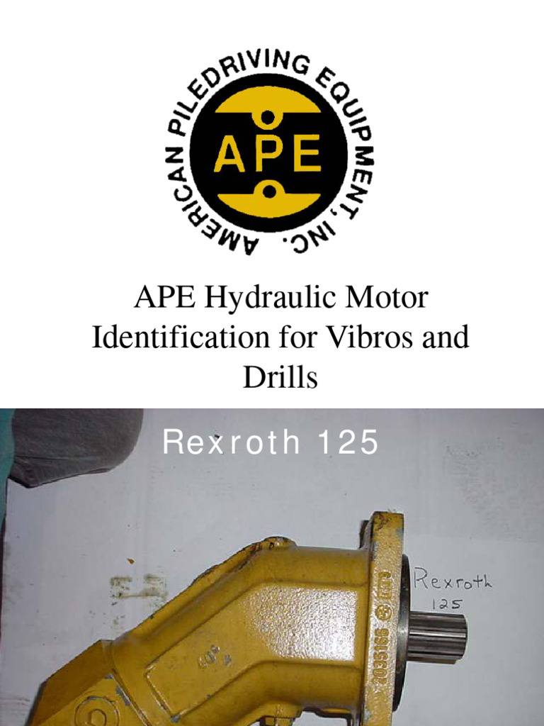 APE Hydraulic Motor Identification For Vibros and Drills | PDF