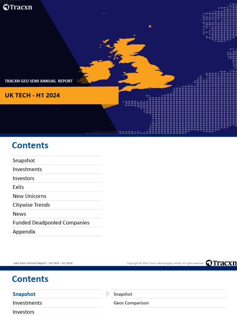 英国科技生态报告UK Tech Semi Annual Funding Report - H1 2024 | PDF | Venture ...