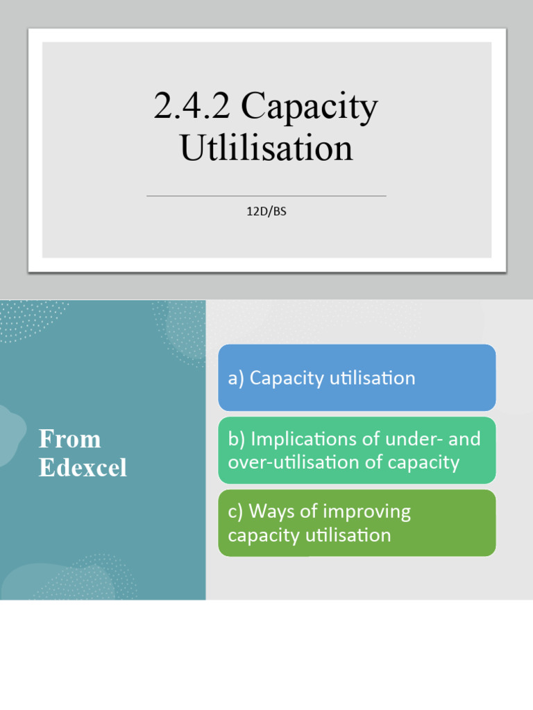 Understanding Capacity Utilisation Factors | PDF | Profit (Economics ...