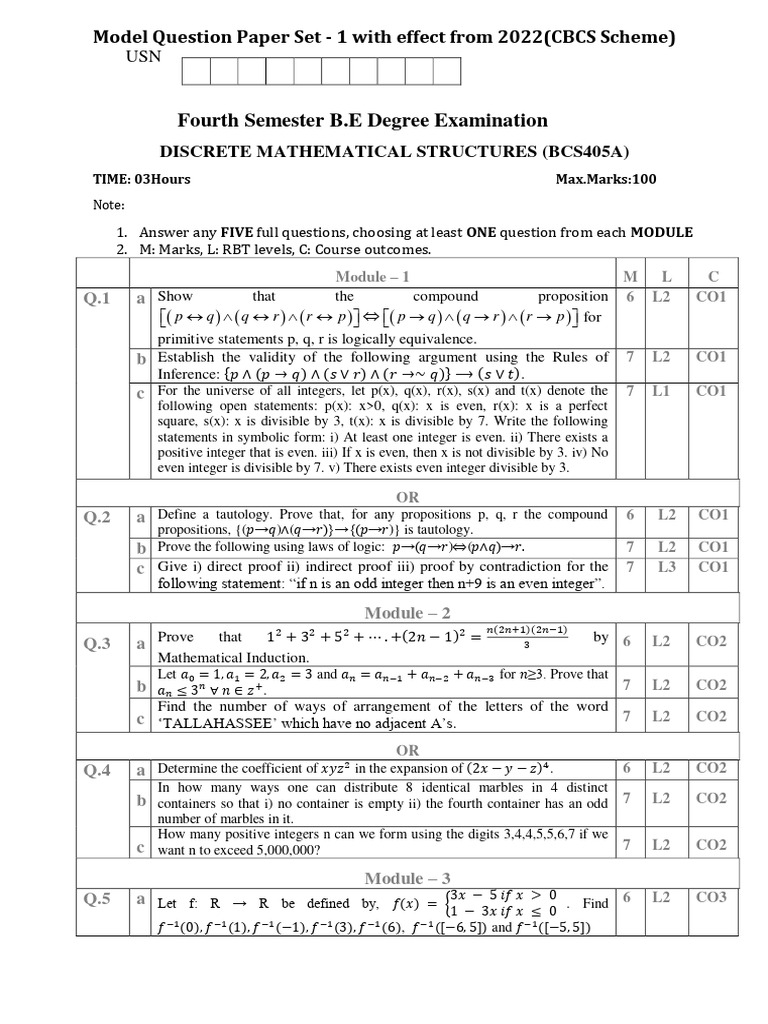 BCS405A | PDF | Group (Mathematics) | Mathematical Proof