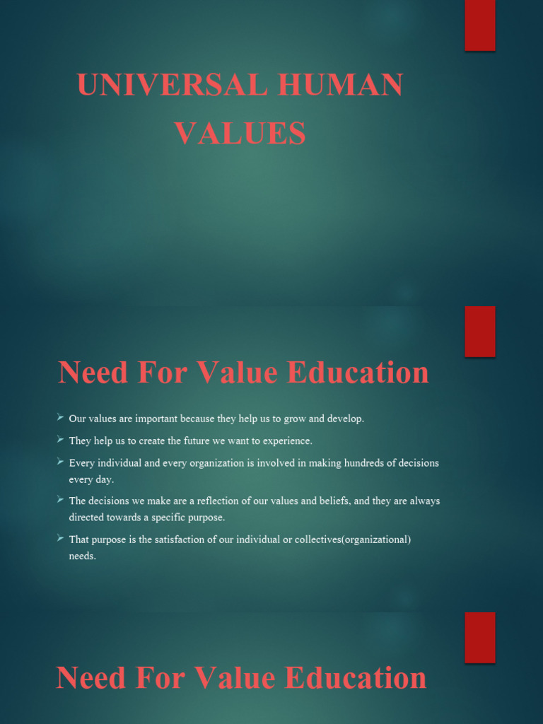 Importance of Universal Human Values | PDF | Happiness | Love