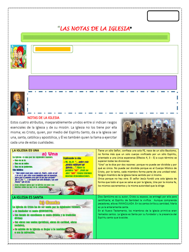 Ed. Religiosa Notas de La Iglesia S 5 | PDF | Iglesia Católica | Cristo ...