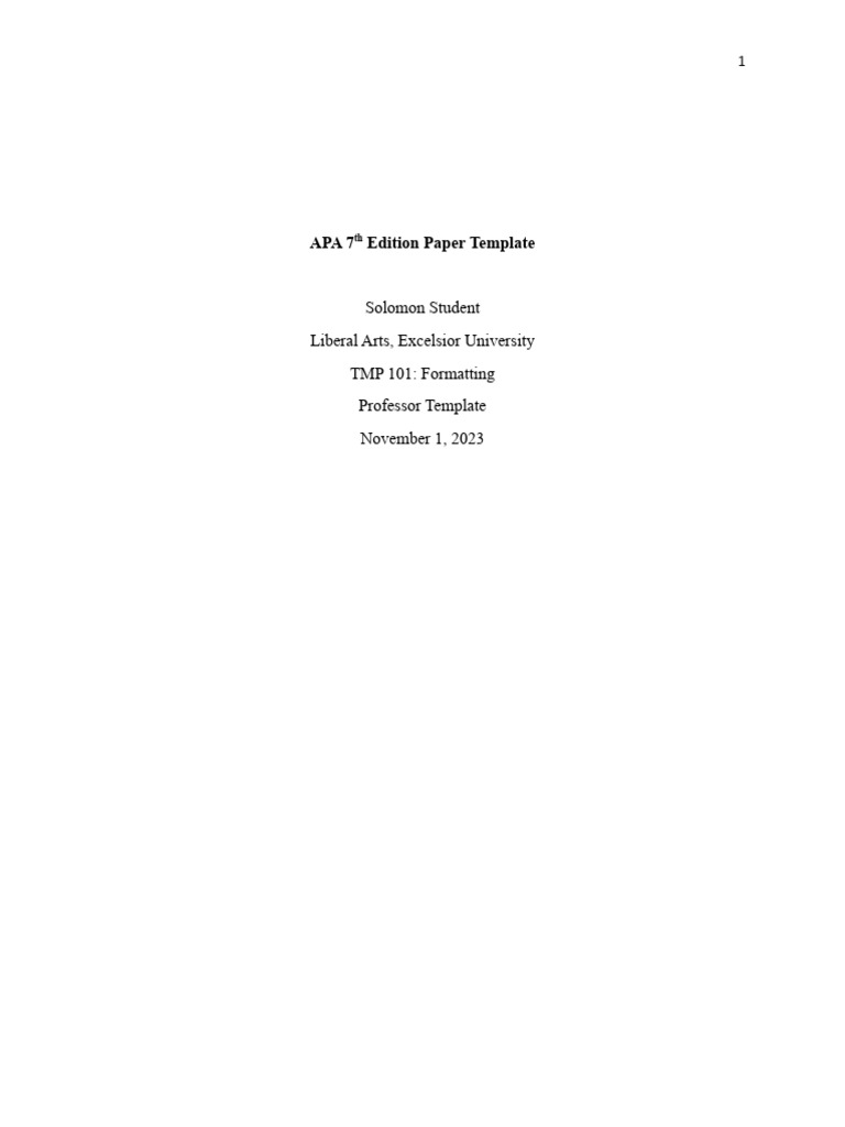 APA 7th Edition Formatting Template | PDF | Apa Style | Citation