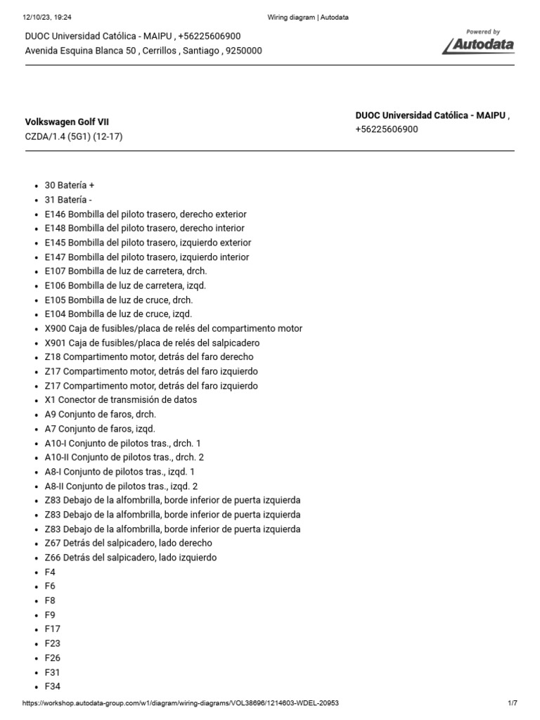 Wiring diagram _ Autodata Descargar gratis PDF Vehículo de motor