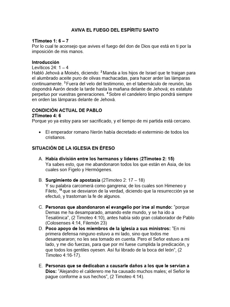 Aviva El Fuego Del Espíritu Santo | PDF | Creencia religiosa y doctrina