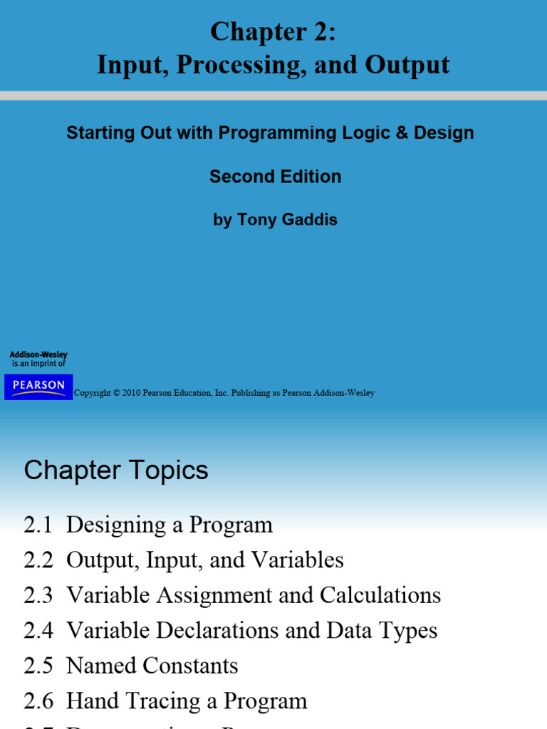 Chapter 2 - Input, Processing, and Output | PDF | Computer Program ...