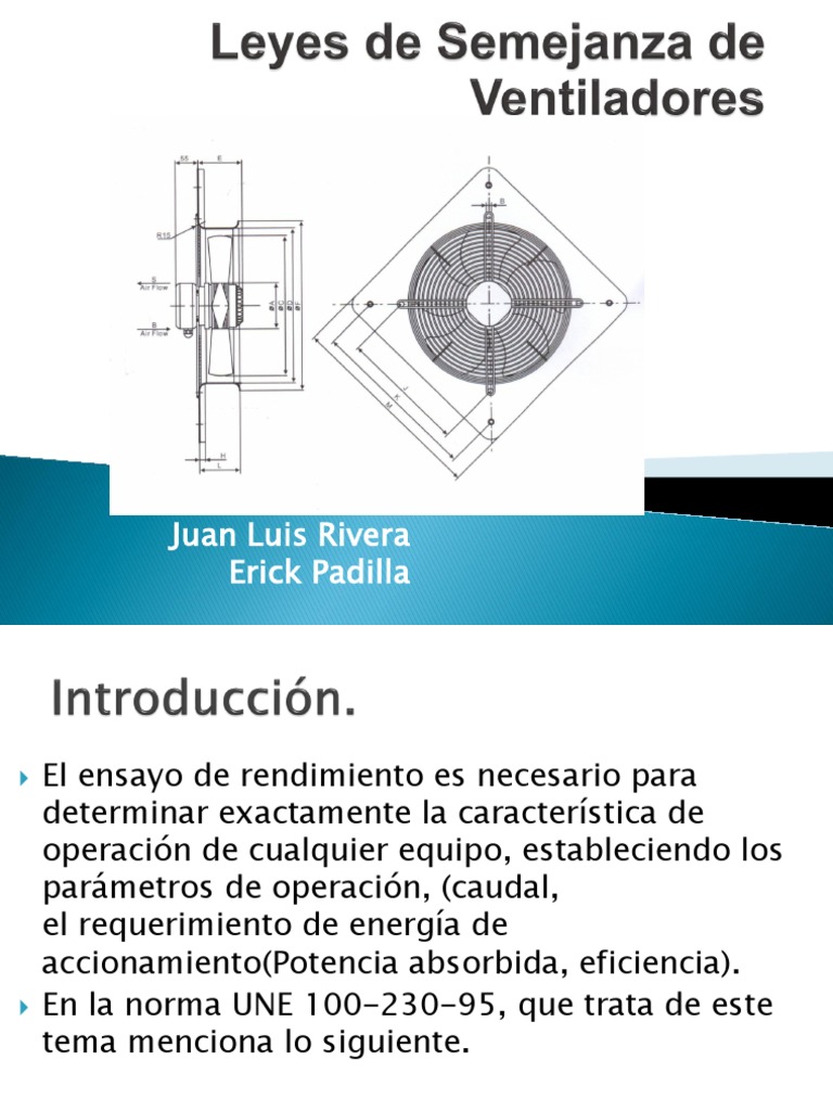 Leyes de Semejanza de Ventiladores Ventilador mecánico Física y matemáticas