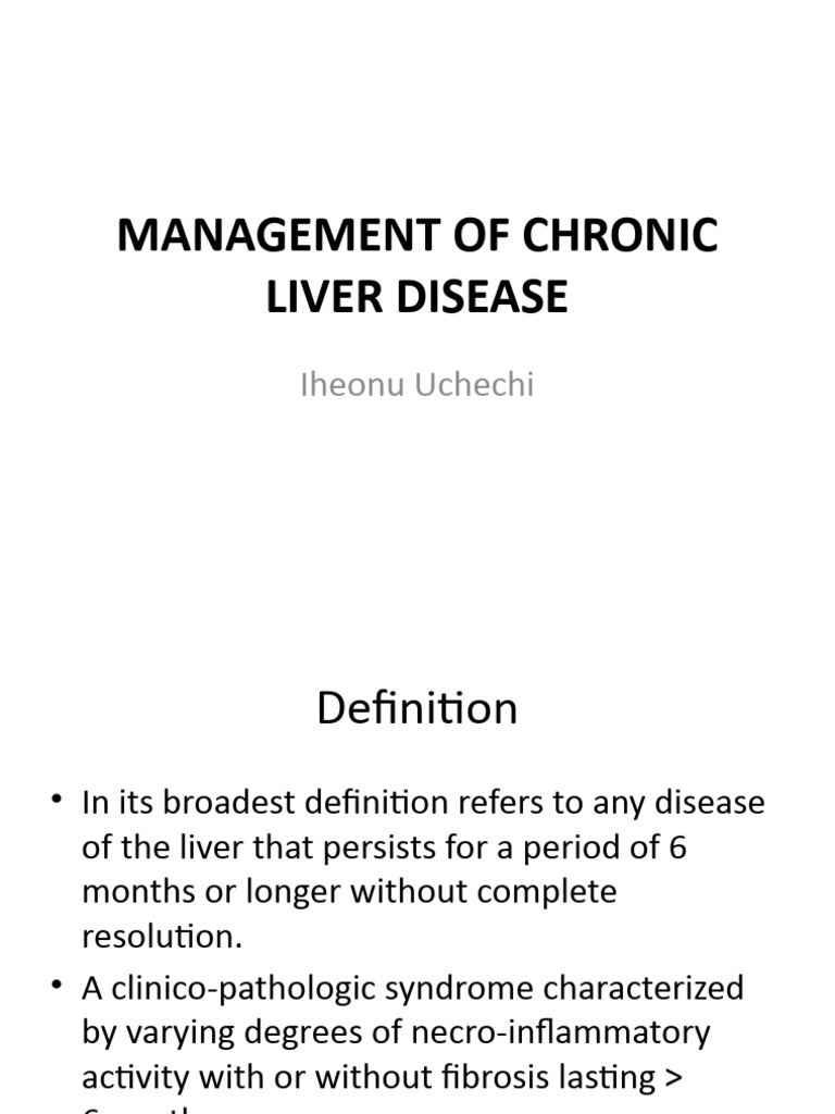 Management of Chronic Liver Disease | PDF | Cirrhosis | Liver