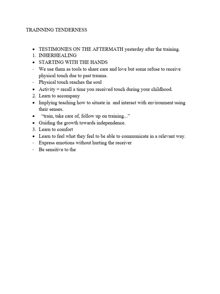 Note Trainning Tenderness | PDF | Self-Improvement