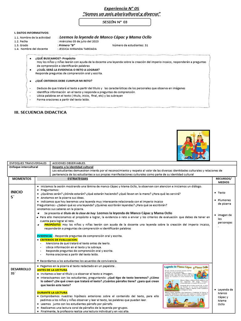 Leyenda de Manco Cápac y Mama Ocllo | PDF | Imperio Inca | Cognición