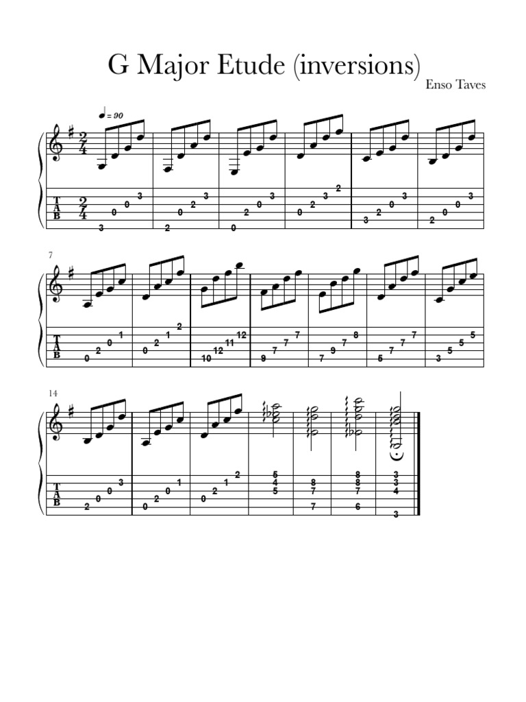 G Major Etude - Inversions | PDF