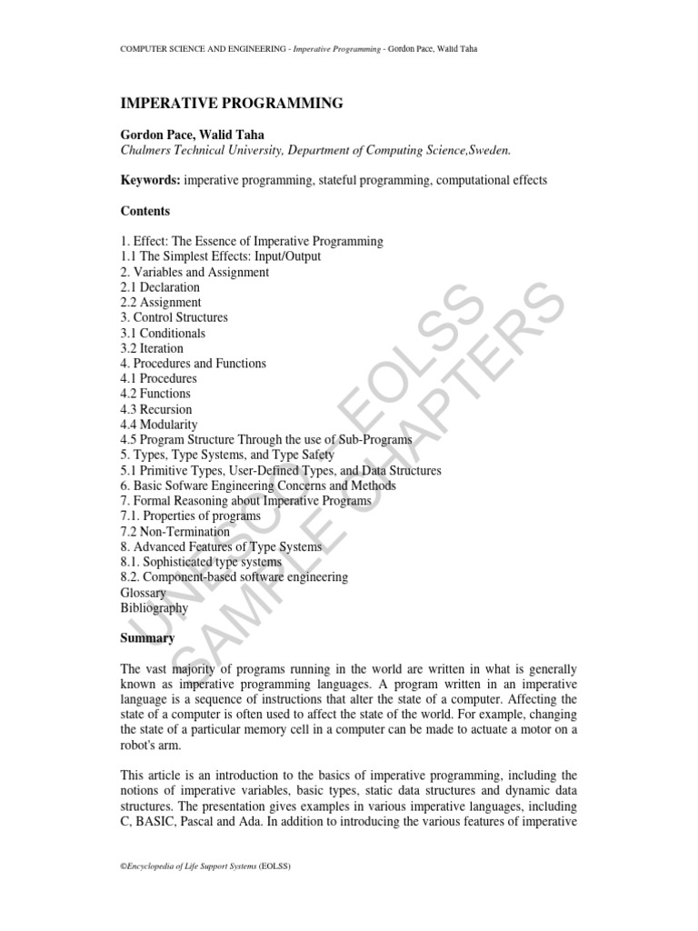 Introduction to Imperative Programming | PDF | Variable (Computer ...