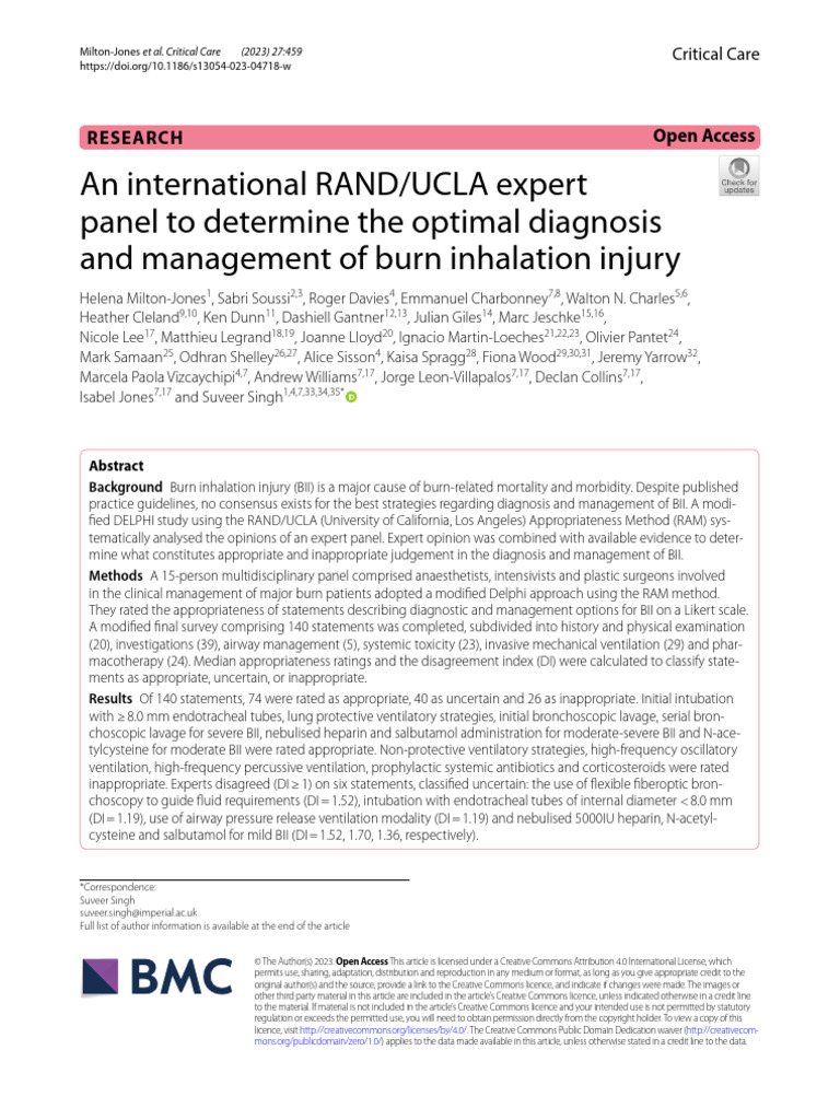 An International RANDUCLA Expert Panel To Determine The Optimal ...