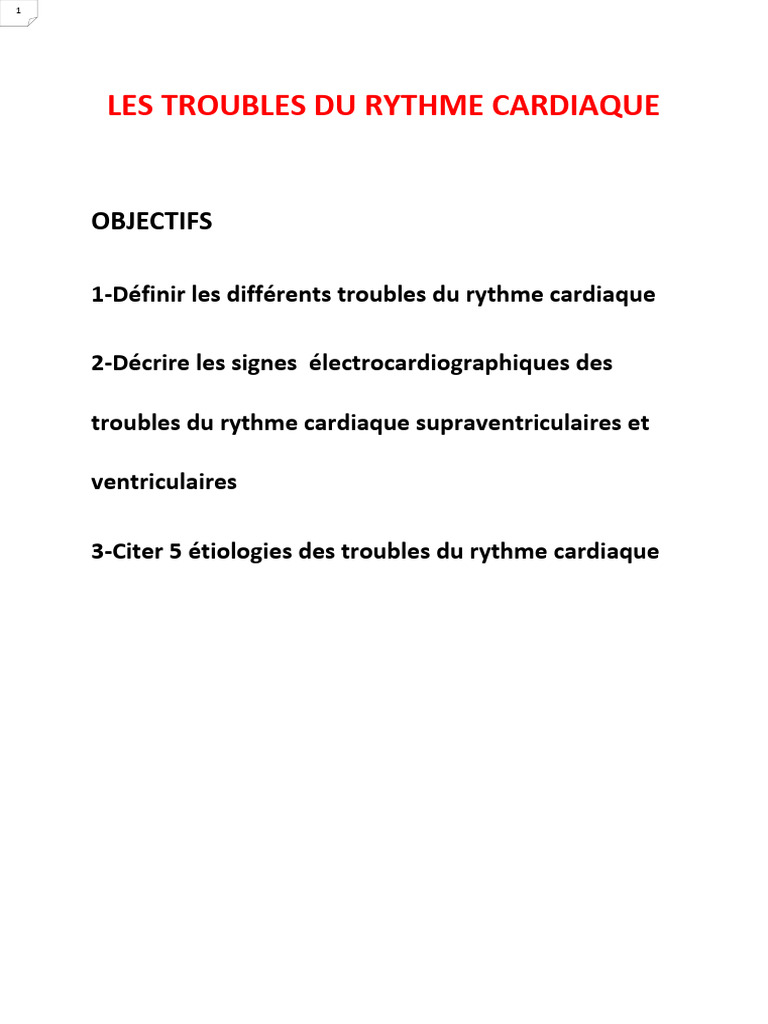 Troubles du rythme cardiaque : causes et traitements | PDF | Cœur ...