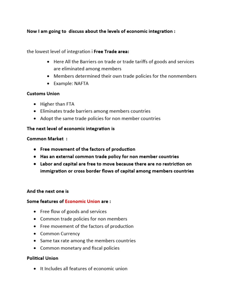 Free Trade Area | PDF