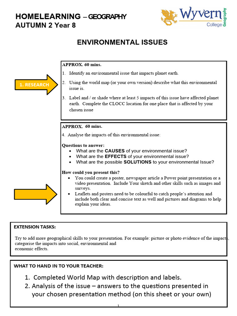 Environmental Issues Instructions | PDF | Natural Environment | Habitat ...