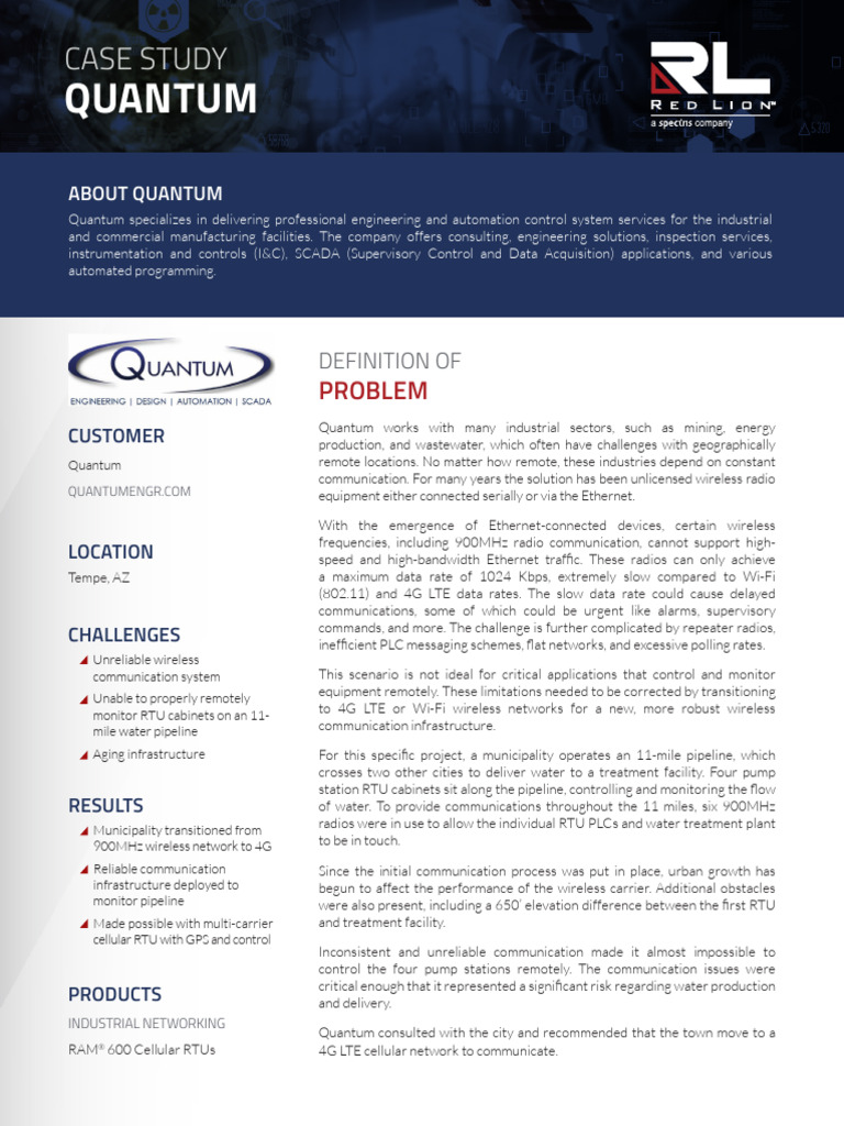 WaterWastewater - Quantum Case Study - 3 | PDF | 4 G | Scada