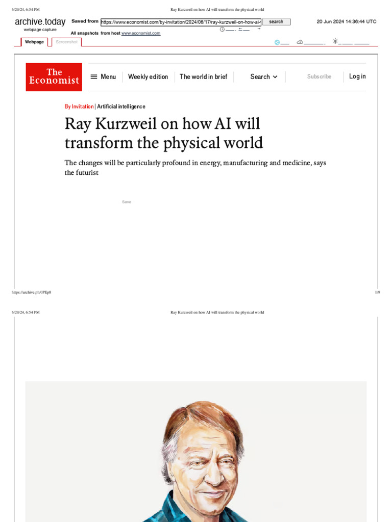 Ray Kurzweil On How AI Will Transform The Physical World | PDF ...