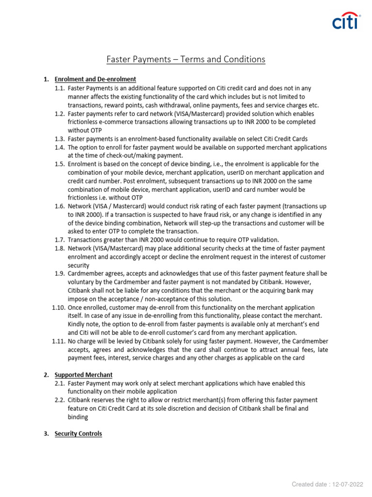 Terms and Conditions | PDF | Credit Card | Visa Inc.