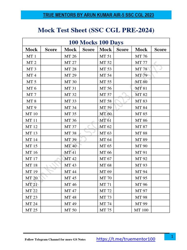 Mock Test Sheet 2 | PDF