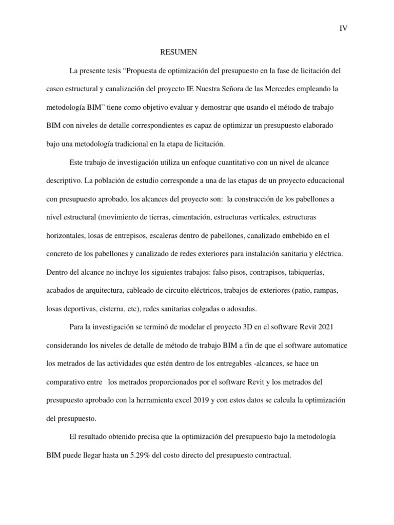 Resumen y Abstract | PDF | Autodesk Revit | Presupuesto