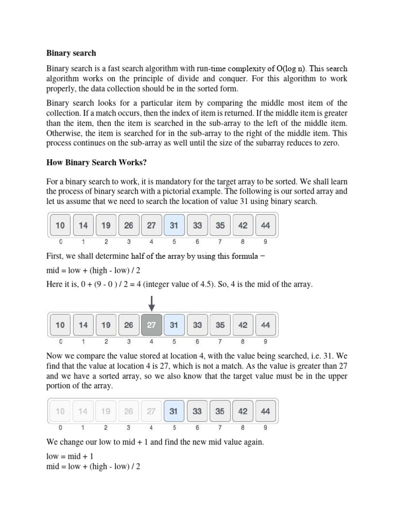 Binary Search | Download Free PDF | Arithmetic | Theoretical Computer ...