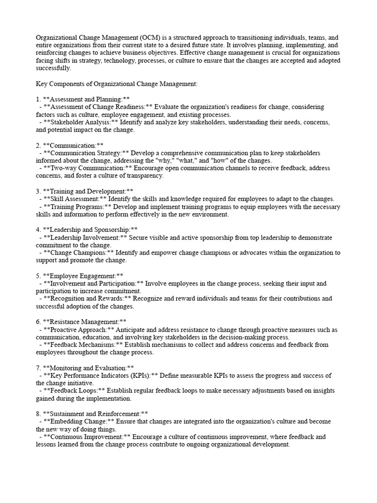 Organizational Change Management Manager Salary