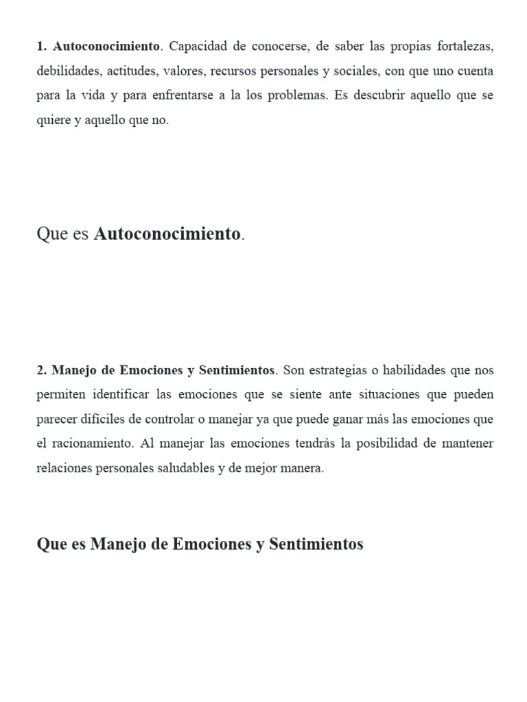 Habilidades Clave para el Crecimiento Personal | PDF | Las emociones ...