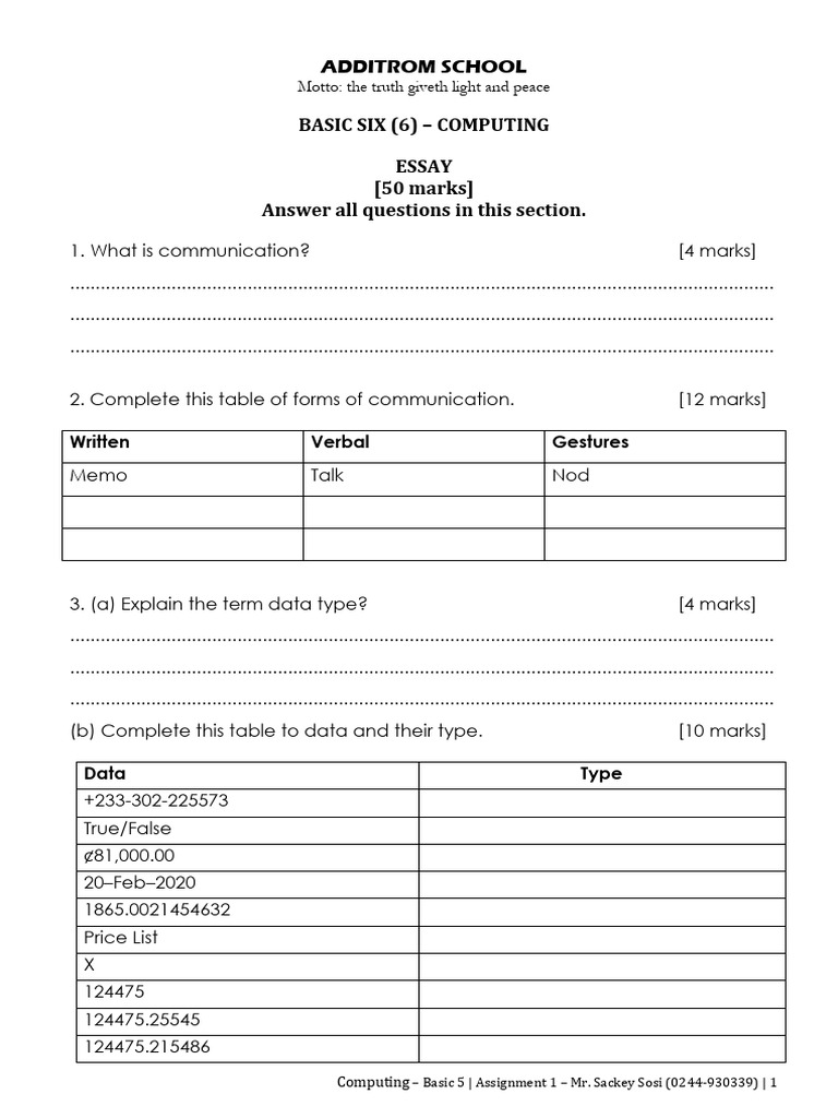 Basic Computing Assignment Guide | PDF