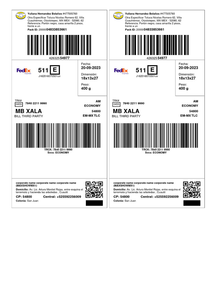 Shipment Labels 230920142154 | PDF
