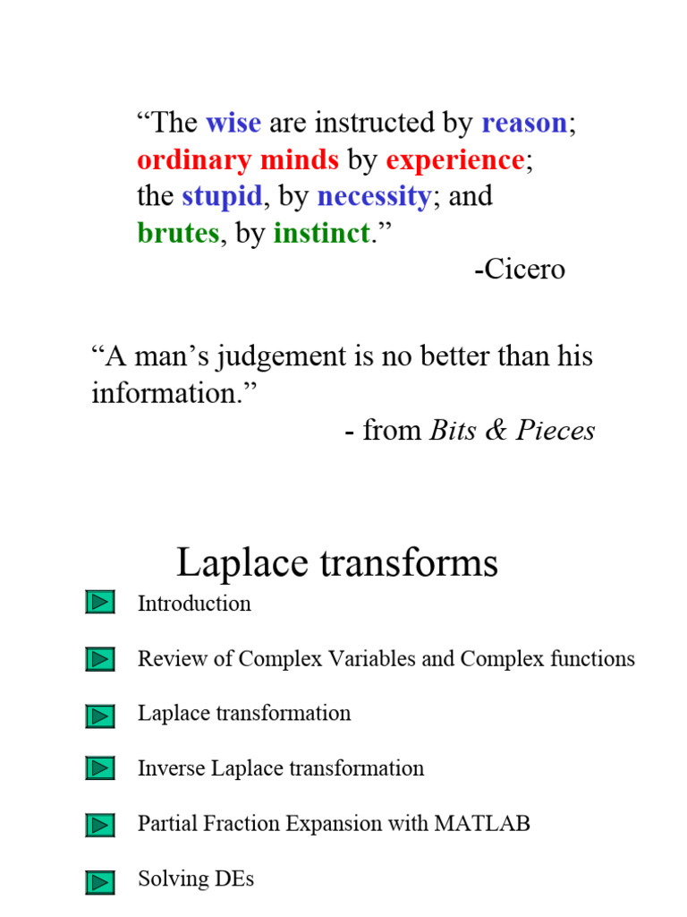 Laplace Transform and DE Solutions Guide | PDF | Derivative | Function ...