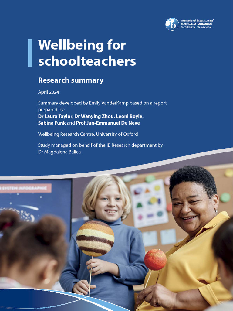 Teacher Well-Being Research Summary | PDF | Teachers | Well Being