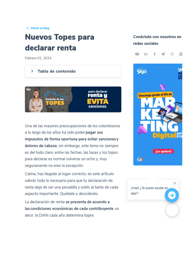 Nuevos Topes Para Declarar Renta Este 2024 En Colombia Pdf