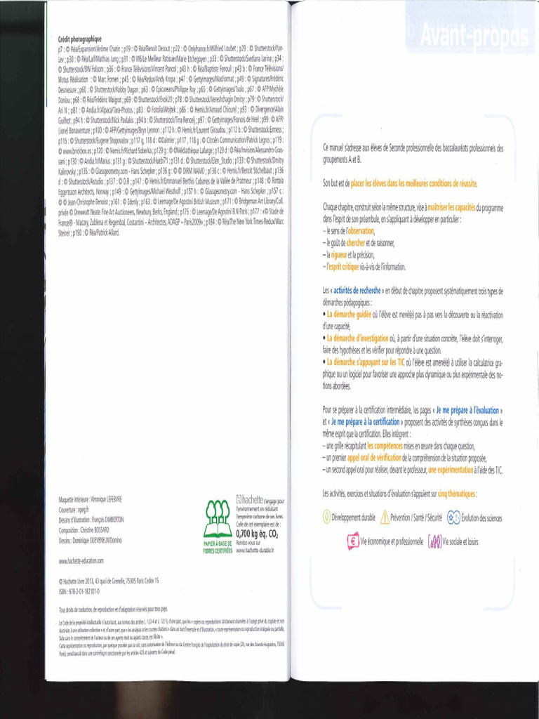 Hachette Maths 2denouv 000 Sommaire | PDF