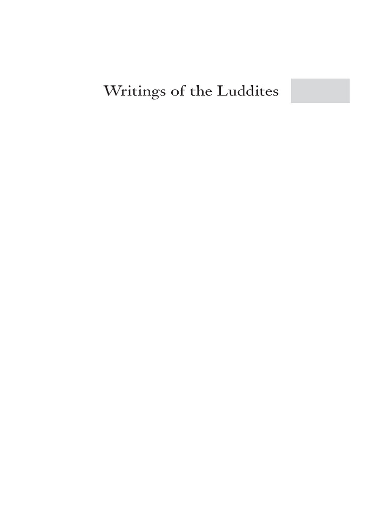 Luddite Writings and Historical Context | PDF | Politics | Travel