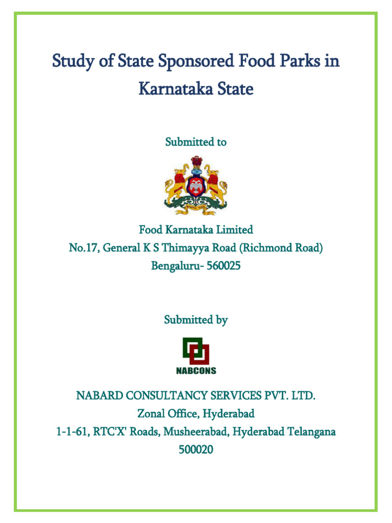Impact Assessment of Karnataka Food Parks | PDF | Subsidy | Infrastructure